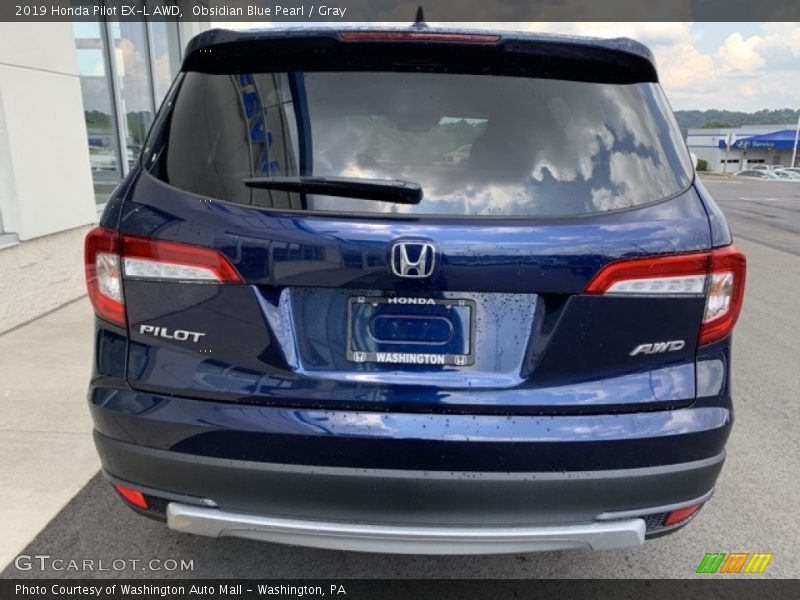 Obsidian Blue Pearl / Gray 2019 Honda Pilot EX-L AWD