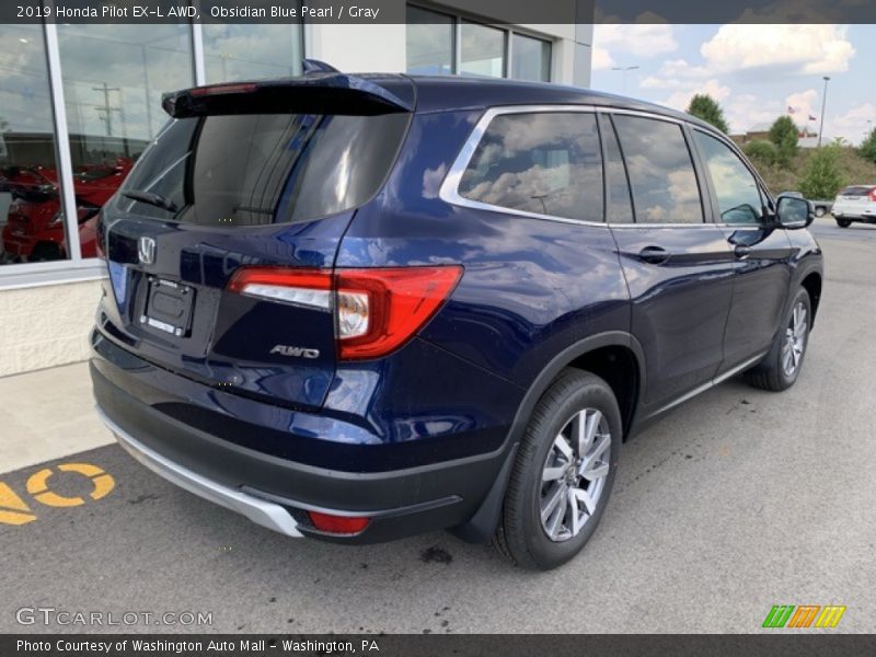 Obsidian Blue Pearl / Gray 2019 Honda Pilot EX-L AWD