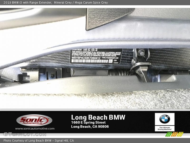 Mineral Grey / Mega Carum Spice Grey 2019 BMW i3 with Range Extender
