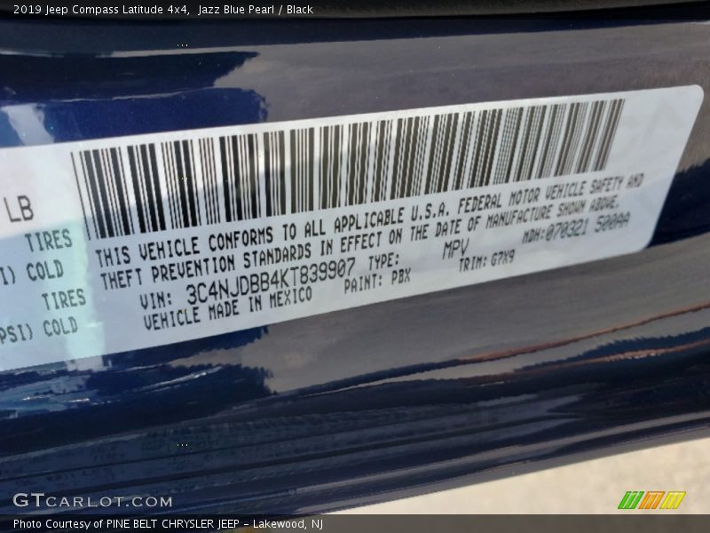 Jazz Blue Pearl / Black 2019 Jeep Compass Latitude 4x4