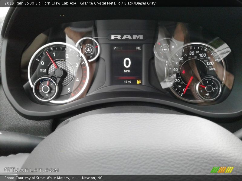 Granite Crystal Metallic / Black/Diesel Gray 2019 Ram 3500 Big Horn Crew Cab 4x4