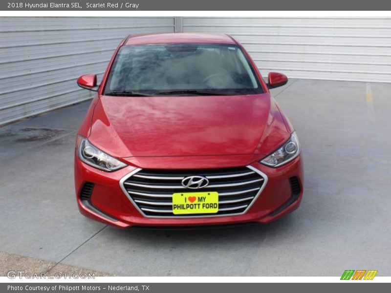 Scarlet Red / Gray 2018 Hyundai Elantra SEL