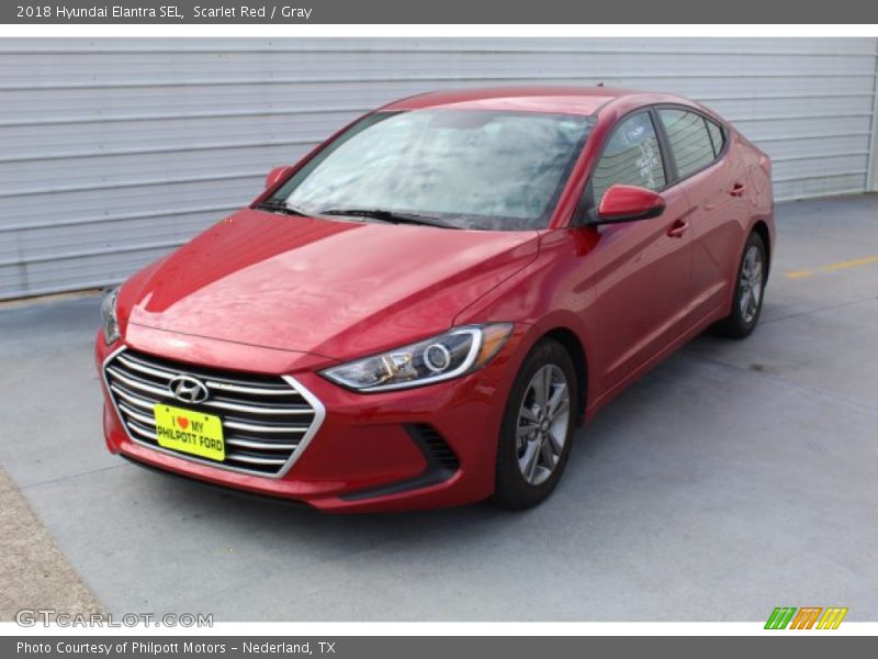 Scarlet Red / Gray 2018 Hyundai Elantra SEL