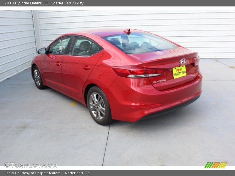Scarlet Red / Gray 2018 Hyundai Elantra SEL