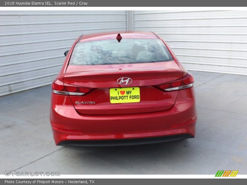 Scarlet Red / Gray 2018 Hyundai Elantra SEL