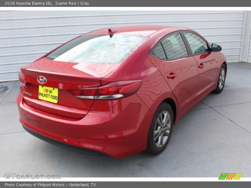 Scarlet Red / Gray 2018 Hyundai Elantra SEL