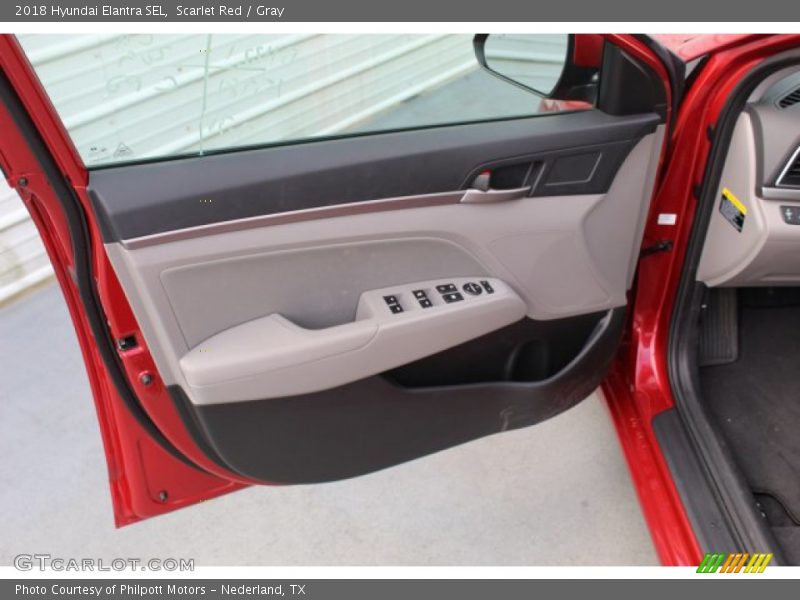 Scarlet Red / Gray 2018 Hyundai Elantra SEL