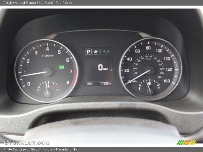 Scarlet Red / Gray 2018 Hyundai Elantra SEL