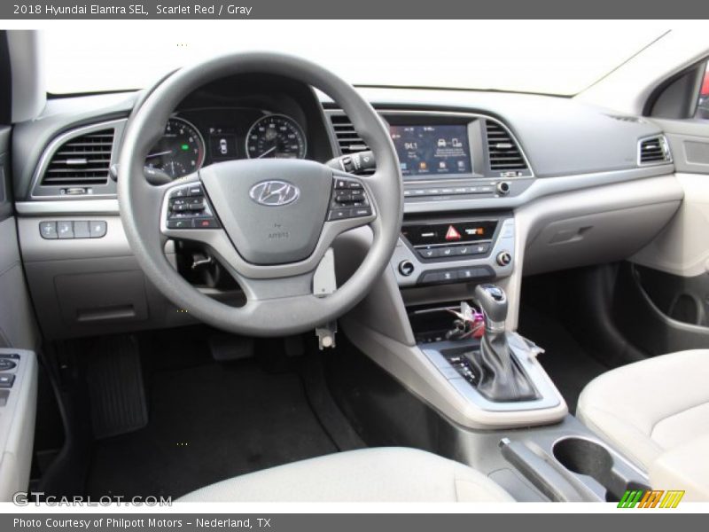 Scarlet Red / Gray 2018 Hyundai Elantra SEL