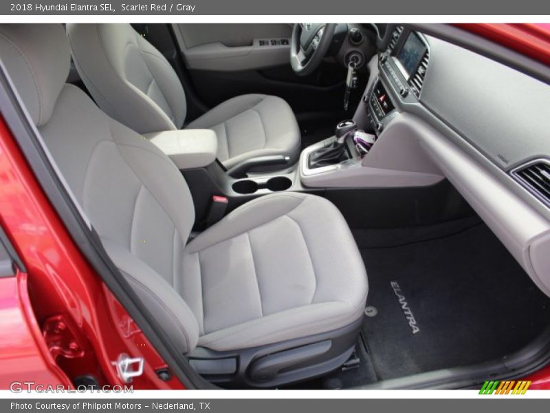 Scarlet Red / Gray 2018 Hyundai Elantra SEL