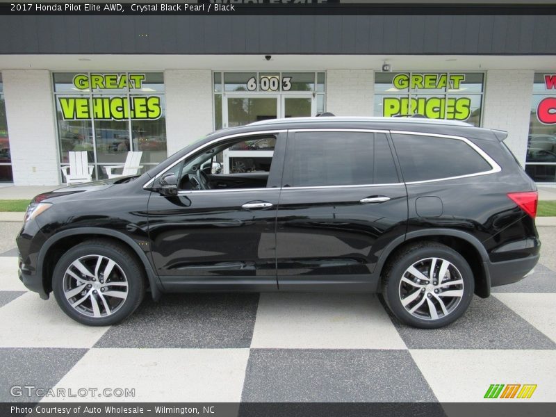 Crystal Black Pearl / Black 2017 Honda Pilot Elite AWD