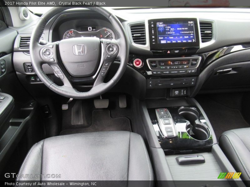 Crystal Black Pearl / Black 2017 Honda Pilot Elite AWD