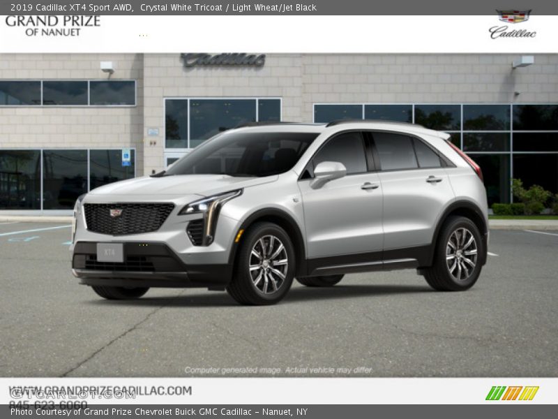 Crystal White Tricoat / Light Wheat/Jet Black 2019 Cadillac XT4 Sport AWD