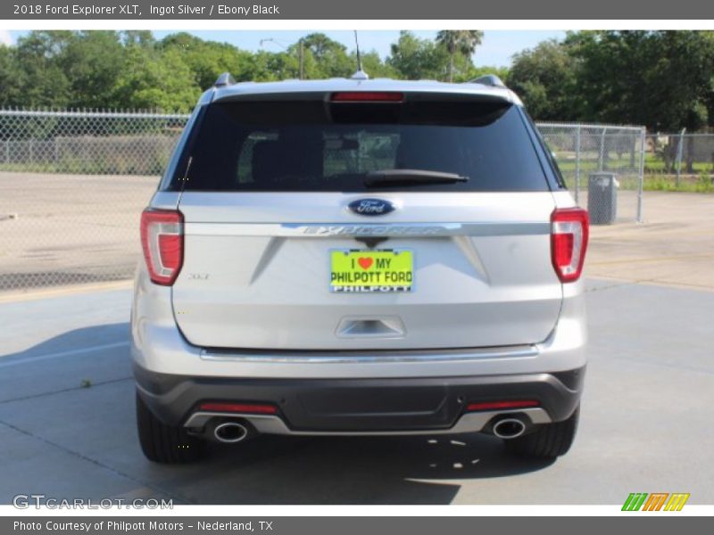 Ingot Silver / Ebony Black 2018 Ford Explorer XLT