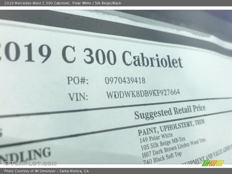 Polar White / Silk Beige/Black 2019 Mercedes-Benz C 300 Cabriolet