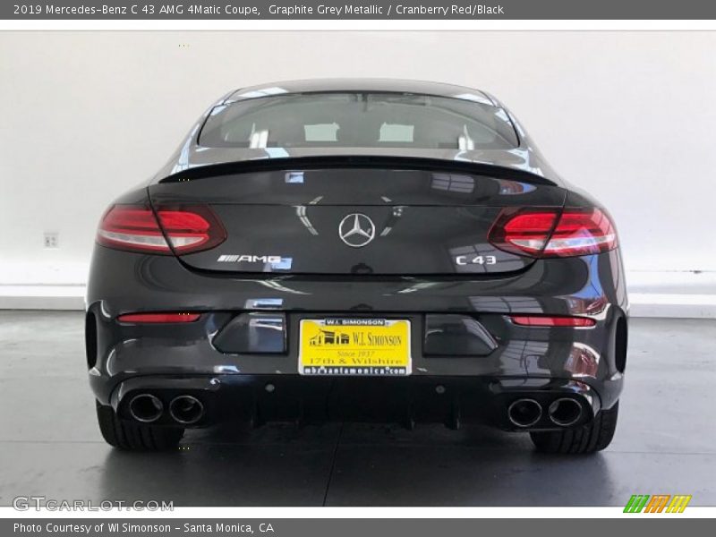 Graphite Grey Metallic / Cranberry Red/Black 2019 Mercedes-Benz C 43 AMG 4Matic Coupe