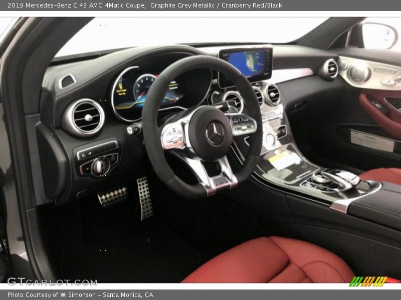 Graphite Grey Metallic / Cranberry Red/Black 2019 Mercedes-Benz C 43 AMG 4Matic Coupe