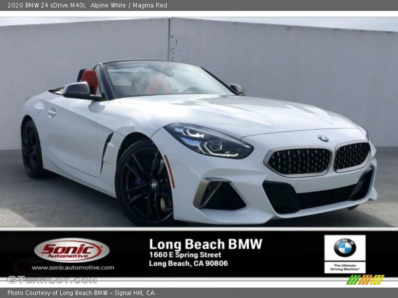 Alpine White / Magma Red 2020 BMW Z4 sDrive M40i
