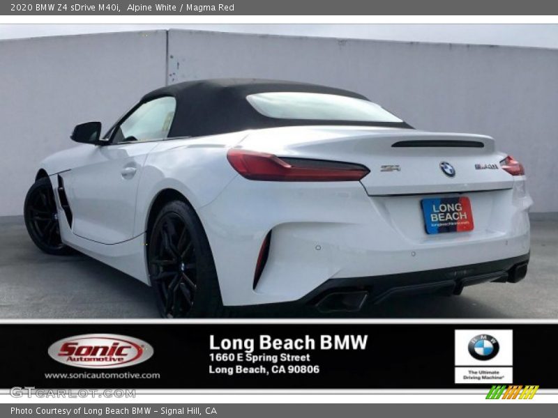 Alpine White / Magma Red 2020 BMW Z4 sDrive M40i