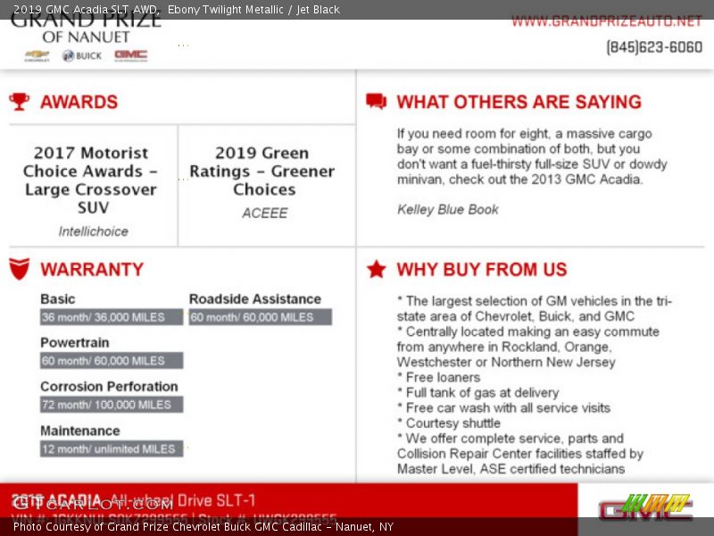 Ebony Twilight Metallic / Jet Black 2019 GMC Acadia SLT AWD