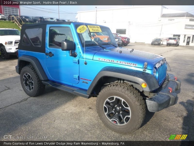 Hydro Blue Pearl / Black 2016 Jeep Wrangler Sport