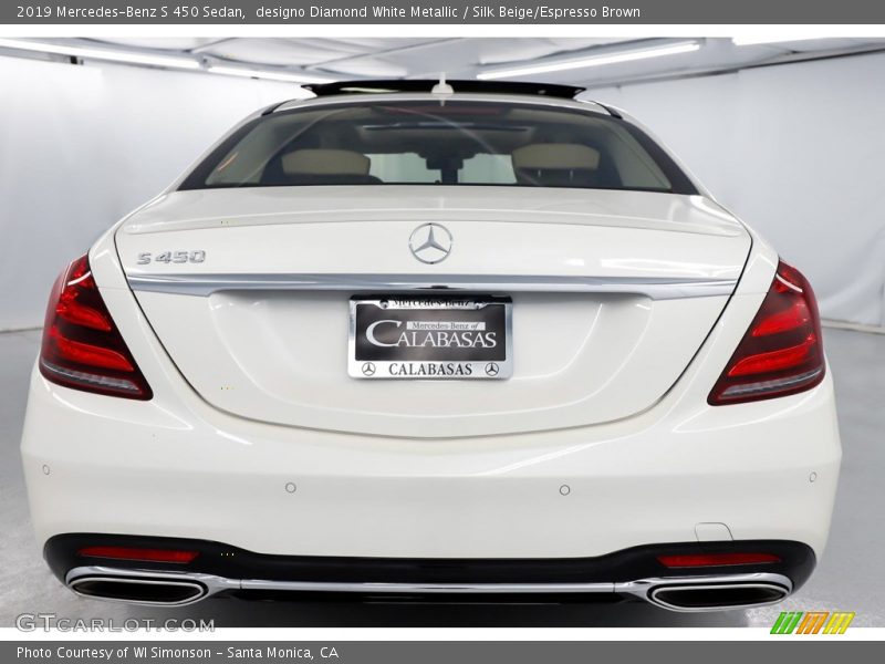 designo Diamond White Metallic / Silk Beige/Espresso Brown 2019 Mercedes-Benz S 450 Sedan