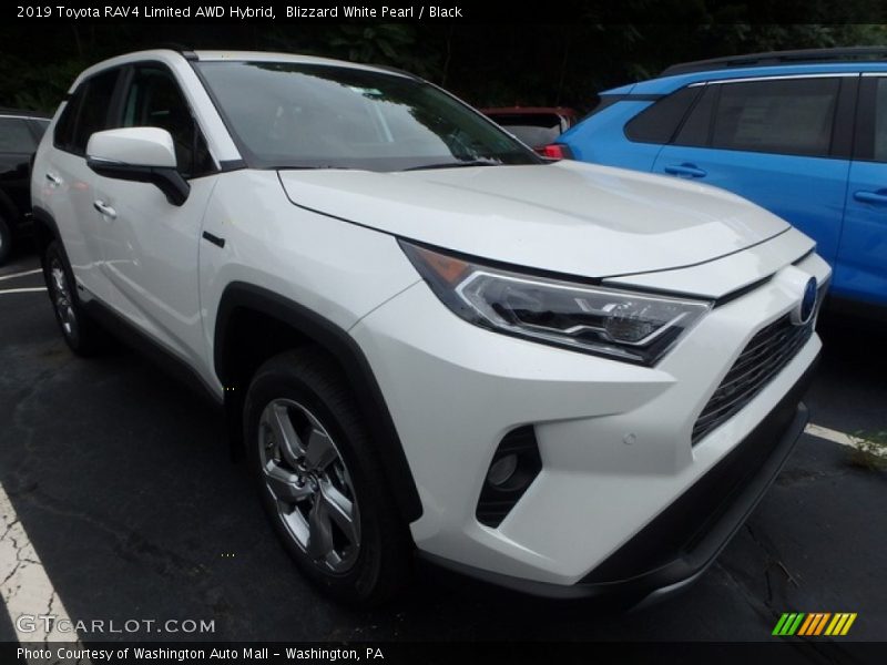 Blizzard White Pearl / Black 2019 Toyota RAV4 Limited AWD Hybrid
