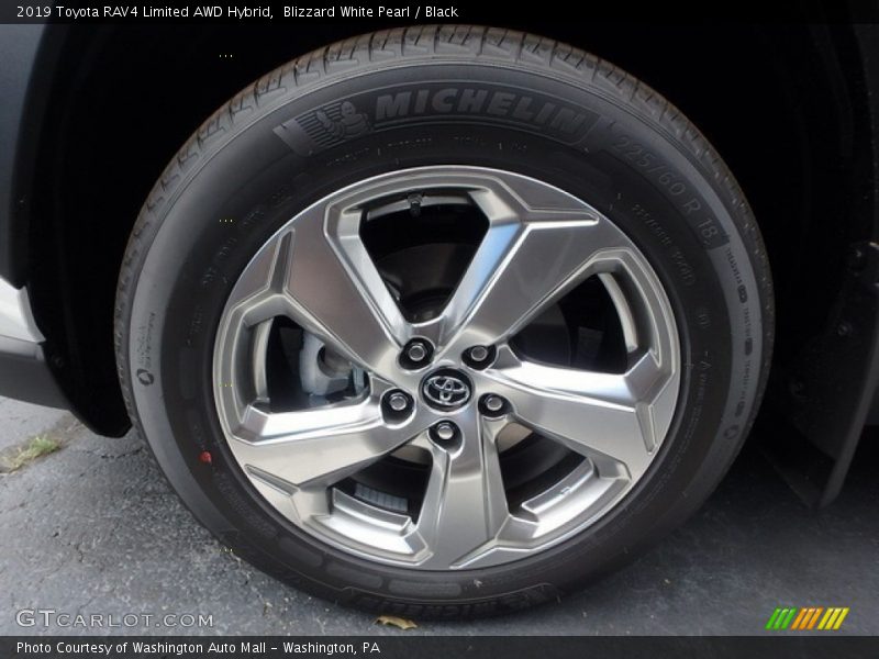 Blizzard White Pearl / Black 2019 Toyota RAV4 Limited AWD Hybrid