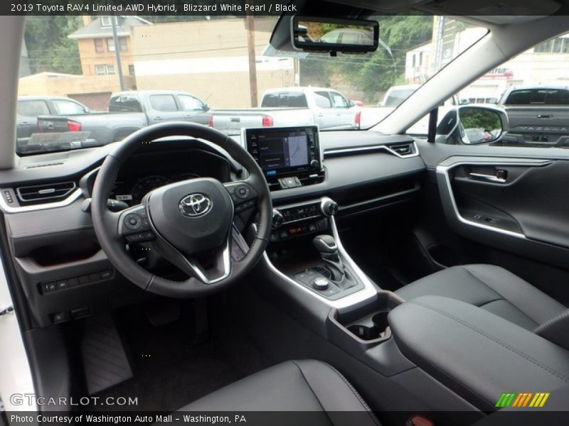 Blizzard White Pearl / Black 2019 Toyota RAV4 Limited AWD Hybrid