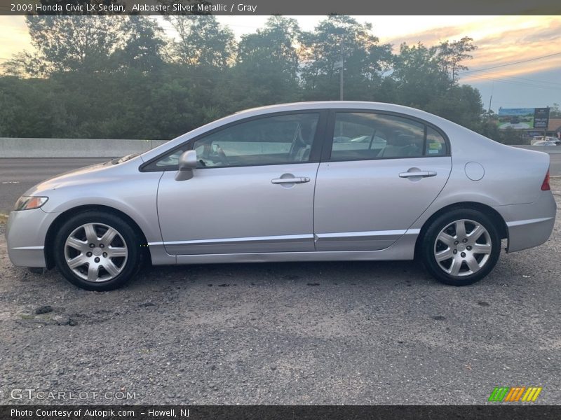 Alabaster Silver Metallic / Gray 2009 Honda Civic LX Sedan