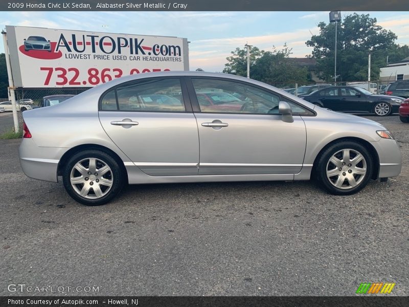Alabaster Silver Metallic / Gray 2009 Honda Civic LX Sedan