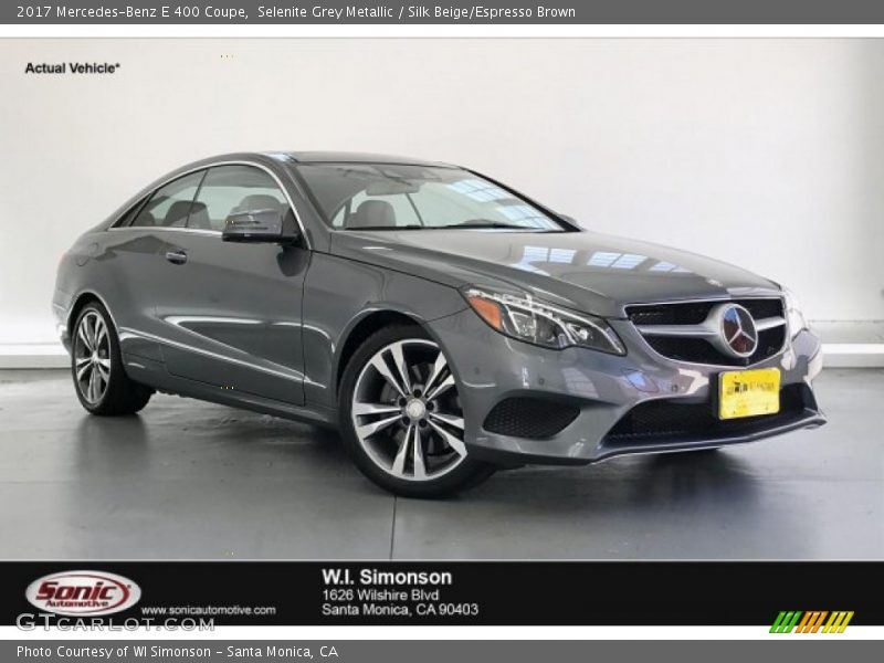 Selenite Grey Metallic / Silk Beige/Espresso Brown 2017 Mercedes-Benz E 400 Coupe