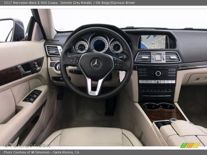 Selenite Grey Metallic / Silk Beige/Espresso Brown 2017 Mercedes-Benz E 400 Coupe
