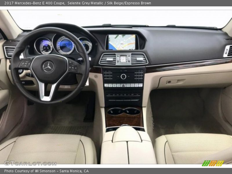 Selenite Grey Metallic / Silk Beige/Espresso Brown 2017 Mercedes-Benz E 400 Coupe