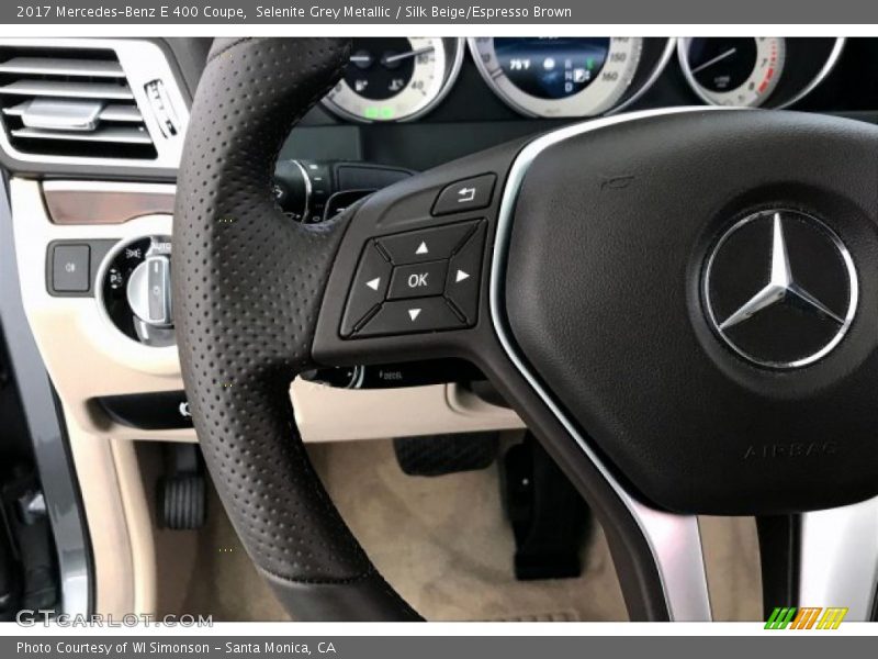 Selenite Grey Metallic / Silk Beige/Espresso Brown 2017 Mercedes-Benz E 400 Coupe