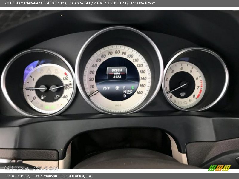 Selenite Grey Metallic / Silk Beige/Espresso Brown 2017 Mercedes-Benz E 400 Coupe