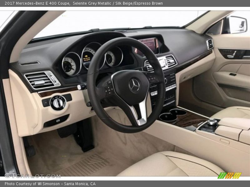 Selenite Grey Metallic / Silk Beige/Espresso Brown 2017 Mercedes-Benz E 400 Coupe