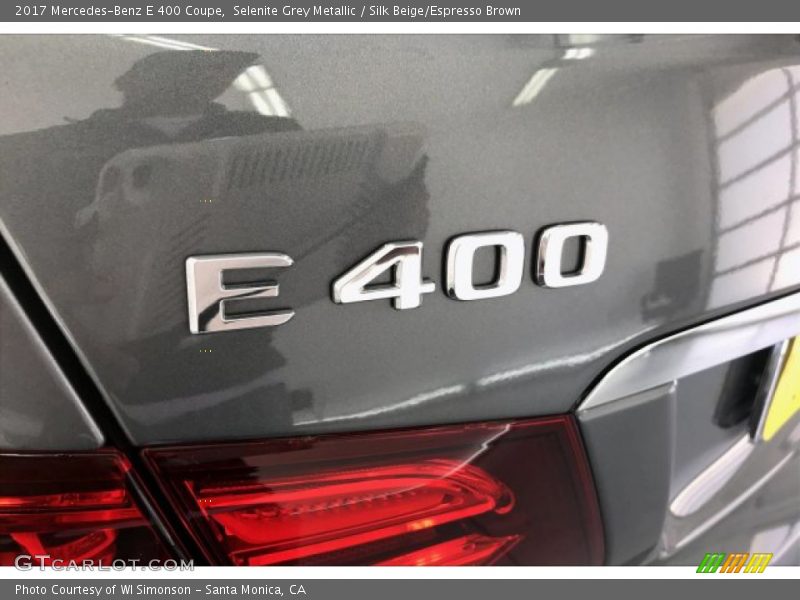 Selenite Grey Metallic / Silk Beige/Espresso Brown 2017 Mercedes-Benz E 400 Coupe