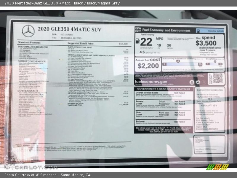 Black / Black/Magma Grey 2020 Mercedes-Benz GLE 350 4Matic