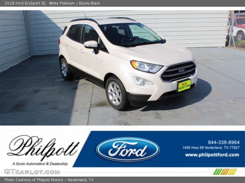 White Platinum / Ebony Black 2018 Ford EcoSport SE