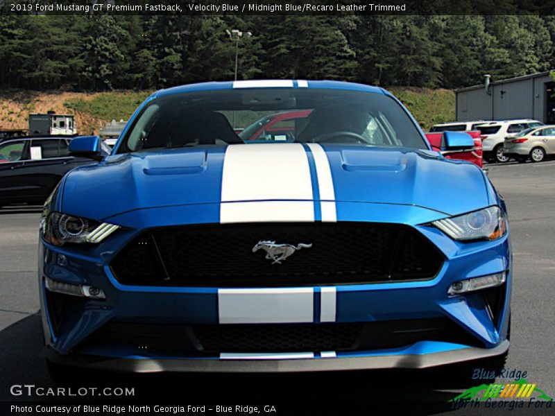 Velocity Blue / Midnight Blue/Recaro Leather Trimmed 2019 Ford Mustang GT Premium Fastback