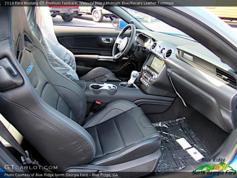 Velocity Blue / Midnight Blue/Recaro Leather Trimmed 2019 Ford Mustang GT Premium Fastback