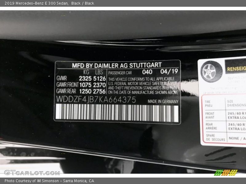 Black / Black 2019 Mercedes-Benz E 300 Sedan