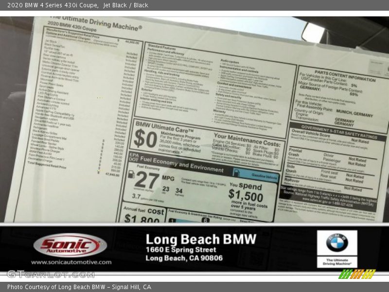 Jet Black / Black 2020 BMW 4 Series 430i Coupe