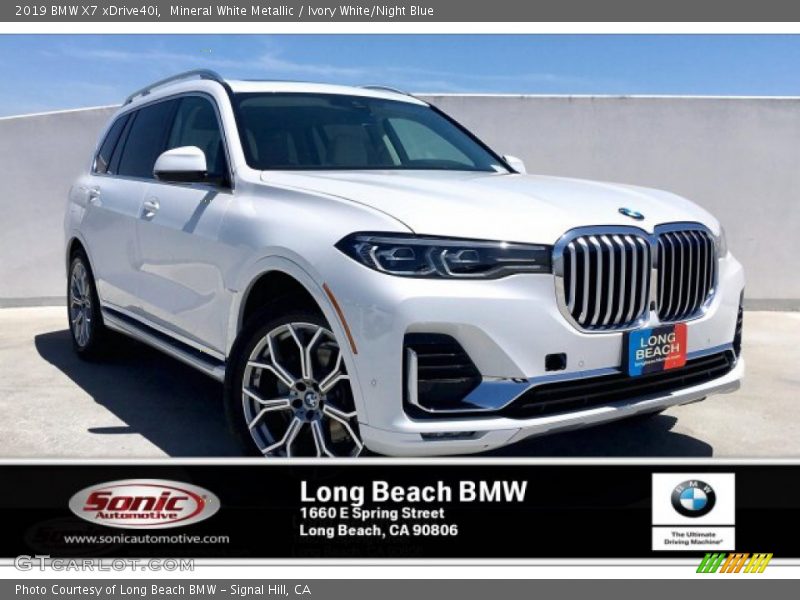 Mineral White Metallic / Ivory White/Night Blue 2019 BMW X7 xDrive40i