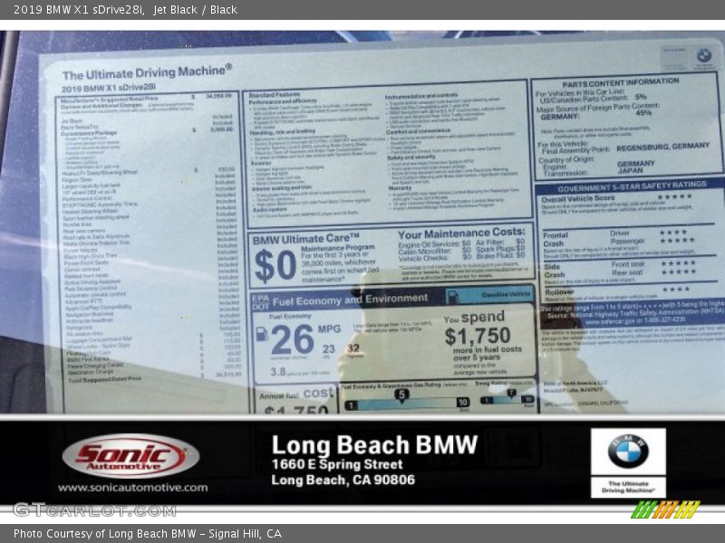 Jet Black / Black 2019 BMW X1 sDrive28i