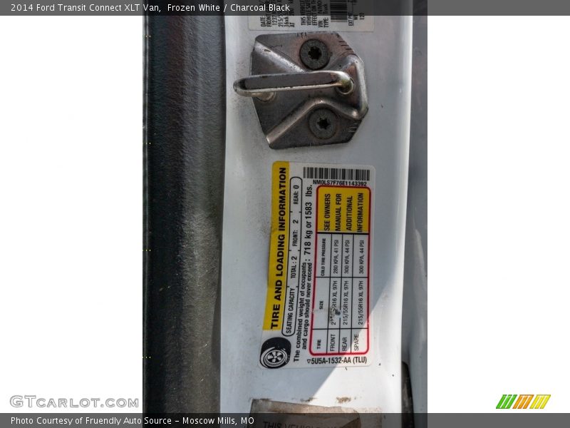 Frozen White / Charcoal Black 2014 Ford Transit Connect XLT Van