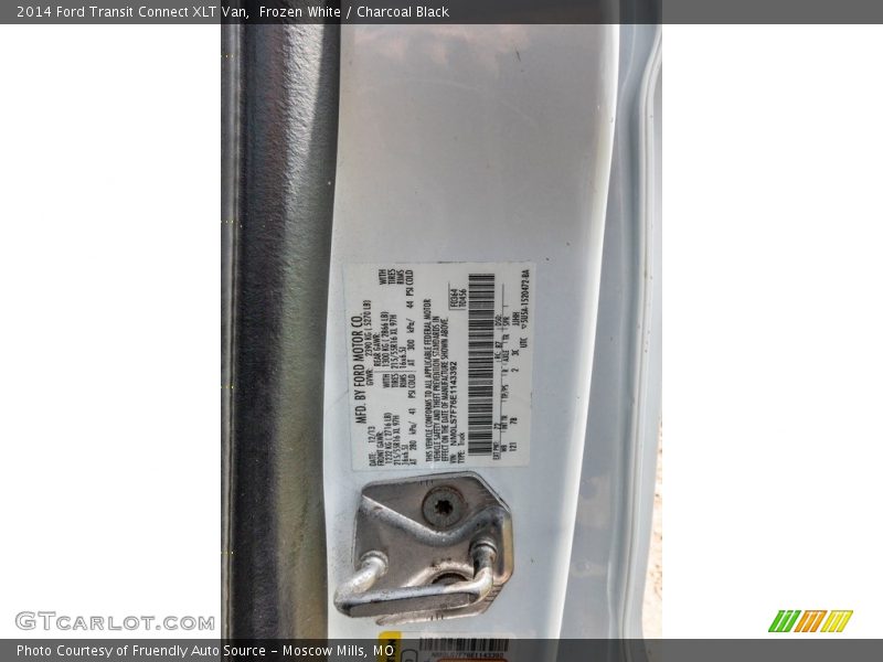 Frozen White / Charcoal Black 2014 Ford Transit Connect XLT Van