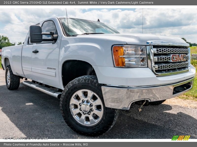 Summit White / Very Dark Cashmere/Light Cashmere 2013 GMC Sierra 2500HD SLE Extended Cab 4x4