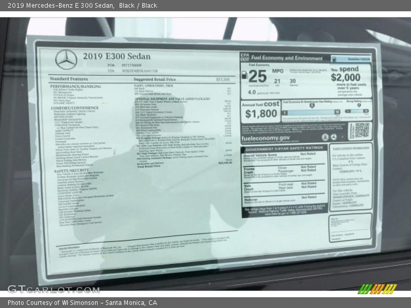 Black / Black 2019 Mercedes-Benz E 300 Sedan